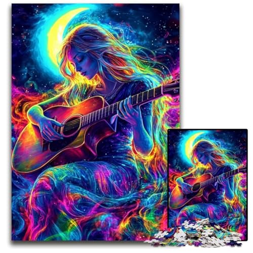 1000-teiliges Puzzle für Erwachsene, Mädchen spielt Gitarre, Kartonpuzzle mit interaktivem Familienspiel, Kinder ab 14 Jahren, 26x38cm 1000-teiliges Puzzle für Erwachsene, Mädchen spielt Gitarre, Kartonpuzzle mit interaktivem Familienspiel, Kinder ab 14 Jahren, 26x38cm von JIANGENNF
