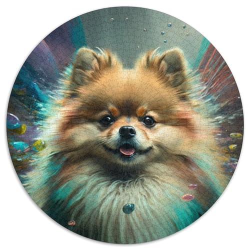 1000-teiliges Puzzle für Erwachsene, Malpuzzle mit Zwergspitz für Erwachsene, schwieriges Denkspiel für Teenager (Größe 67,5 x 67,5 cm) von JIANGENNF