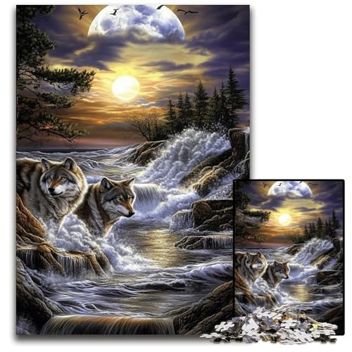 1000-teiliges Puzzle für Erwachsene, Mondwolf-Puzzle, Lernspielzeug, ganze Familie, ab 14 Jahren, 50x75cm 1000-teiliges Puzzle für Erwachsene, Mondwolf-Puzzle, Lernspielzeug, ganze Familie, ab 14 Jahren, 50x75cm von JIANGENNF