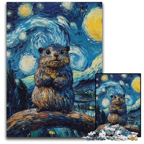 1000-teiliges Puzzle für Erwachsene, Nachthimmel-Otter, Papppuzzle für Erwachsene, Lernspiel, Herausforderungsspielzeug für Erwachsene Teenager, 26x38cm von JIANGENNF