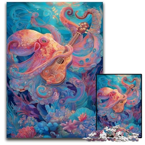 1000-teiliges Puzzle für Erwachsene, Oktopus spielt Gitarre, Lernspielzeug, ganze Familie, ab 14 Jahren, 50x75cm 1000-teiliges Puzzle für Erwachsene, Oktopus spielt Gitarre, Lernspielzeug, ganze Familie, ab 14 Jahren, 50x75cm von JIANGENNF