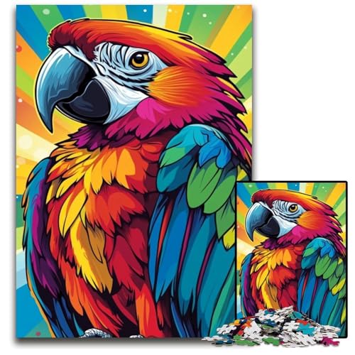 1000-teiliges Puzzle für Erwachsene, Papagei, Holzpuzzle, anspruchsvolles Denkspiel für Teenager, Spaß für den Familienspielabend, 50x75cm von JIANGENNF