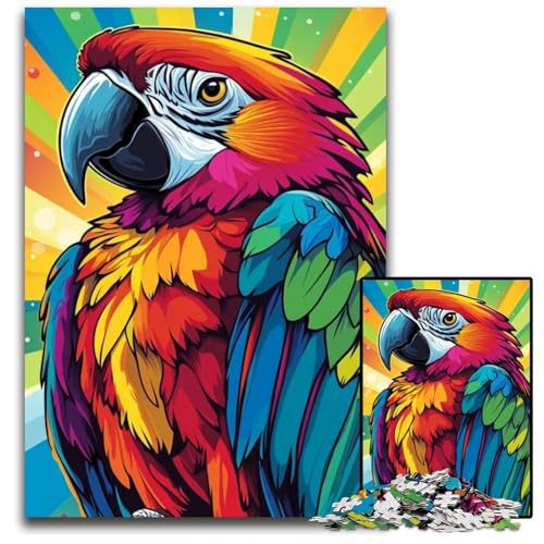 1000-teiliges Puzzle für Erwachsene, Papageien-Puzzle, Lernspielzeug, ganze Familie, ab 14 Jahren, 26x38cm von JIANGENNF