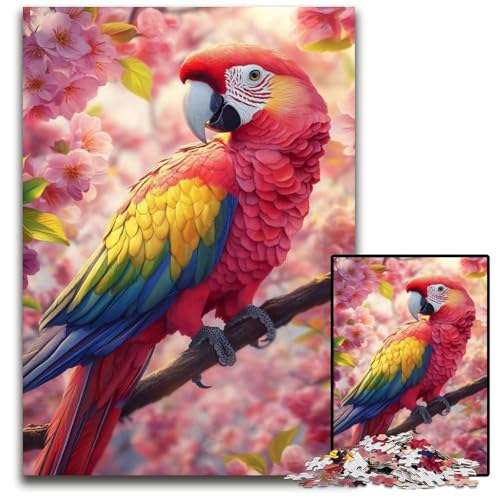 1000-teiliges Puzzle für Erwachsene, Papageien-Puzzle, Lernspielzeug, ganze Familie, ab 14 Jahren, 26x38cm von JIANGENNF