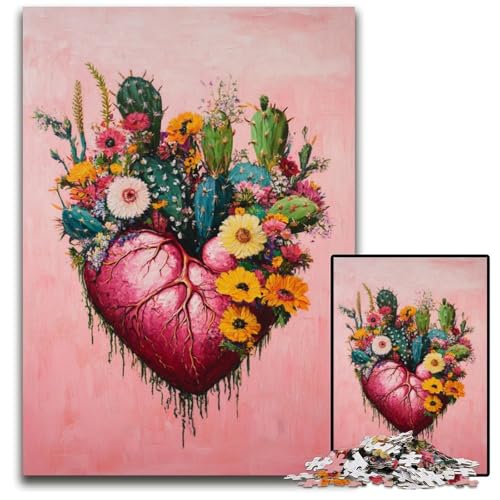 1000-teiliges Puzzle für Erwachsene, Pflanzenherz-Puzzle, Lernspielzeug, ganze Familie, ab 14 Jahren, 50x75cm 1000-teiliges Puzzle für Erwachsene, Pflanzenherz-Puzzle, Lernspielzeug, ganze Familie, ab 14 Jahren, 50x75cm von JIANGENNF