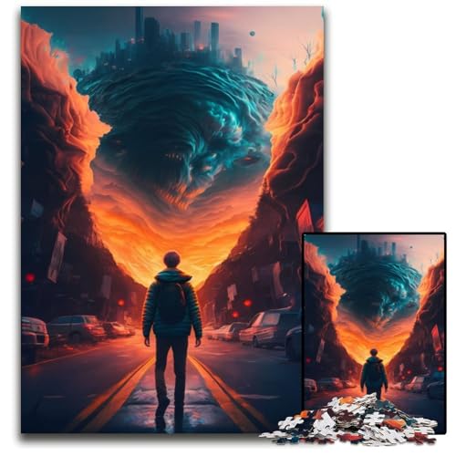1000-teiliges Puzzle für Erwachsene, Psychedelisches Puzzle für Erwachsene, Lernspielzeug für Jugendliche, Heimbüro-Dekor, 26x38cm/10,23x14,96 Zoll von JIANGENNF
