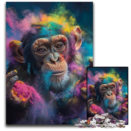 1000-teiliges Puzzle für Erwachsene, Schimpanse mit Sonnenbrille, Lernspielzeug, ganze Familie, ab 14 Jahren, 50x75cm 1000-teiliges Puzzle für Erwachsene, Schimpanse mit Sonnenbrille, Lernspielzeug, ganze Familie, ab 14 Jahren, 50x75cm von JIANGENNF