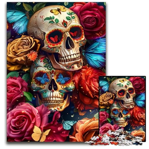 1000-teiliges Puzzle für Erwachsene, Schmetterlingsschädel, Holzpuzzle mit interaktivem Familienspiel, Kinder ab 14 Jahren, 50x75cm 1000-teiliges Puzzle für Erwachsene, Schmetterlingsschädel, Holzpuzzle mit interaktivem Familienspiel, Kinder ab 14 Jahren, 50x75cm von JIANGENNF