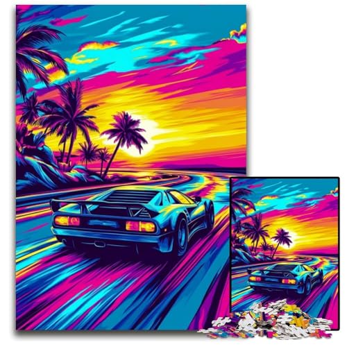 1000-teiliges Puzzle für Erwachsene, Sportwagen, Kartonpuzzle für Erwachsene, Lernspiel, Herausforderungsspielzeug für Erwachsene Teenager, 26x38cm von JIANGENNF