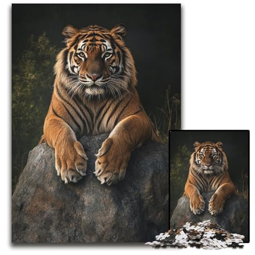 1000-teiliges Puzzle für Erwachsene, Tiger-Puzzle, Lernspielzeug, ganze Familie, ab 14 Jahren, 26x38cm 1000-teiliges Puzzle für Erwachsene, Tiger-Puzzle, Lernspielzeug, ganze Familie, ab 14 Jahren, 26x38cm von JIANGENNF