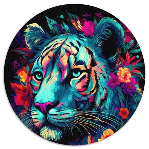 1000-teiliges Puzzle für Erwachsene, Tiger-Puzzles für Erwachsene, hochschwieriges Denkspiel für Teenager (Größe 67,5 x 67,5 cm) von JIANGENNF