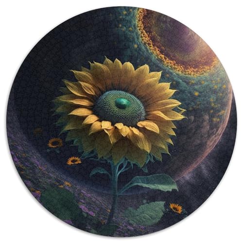 1000-teiliges Puzzle für Erwachsene, Universum-Sonnenblumen-Puzzles für Erwachsene, hochschwieriges Denkspiel für Teenager (Größe 67,5 x 67,5 cm) von JIANGENNF