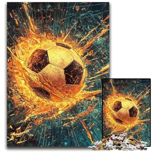 1000-teiliges Puzzle für Erwachsene, Weltraumfußball, Holzpuzzle für Erwachsene, Lernspiel, Herausforderungsspielzeug für Erwachsene Teenager, 50x75cm von JIANGENNF