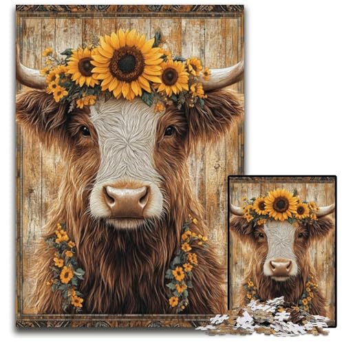 1000-teiliges Puzzle für Erwachsene, Yak-Papppuzzle für Erwachsene, Lernspiel, Herausforderungsspielzeug für Erwachsene Teenager, 26x38cm von JIANGENNF