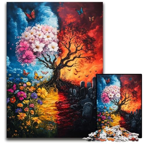 1000-teiliges Puzzle für Erwachsene, Yin-Yang-Baum, Holzpuzzle, anspruchsvolles Denkspiel für Teenager, Spaß für den Familienspielabend, 50x75cm 1000-teiliges Puzzle für Erwachsene, Yin-Yang-Baum, Holzpuzzle, anspruchsvolles Denkspiel für Teenager, Spaß für den Familienspielabend, 50x75cm von JIANGENNF