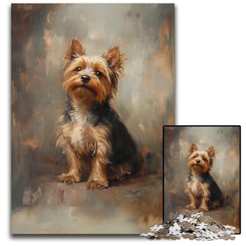 1000-teiliges Puzzle für Erwachsene, Yorkshire Terrier, Lernspielzeug, ganze Familie, ab 14 Jahren, 50x75cm von JIANGENNF
