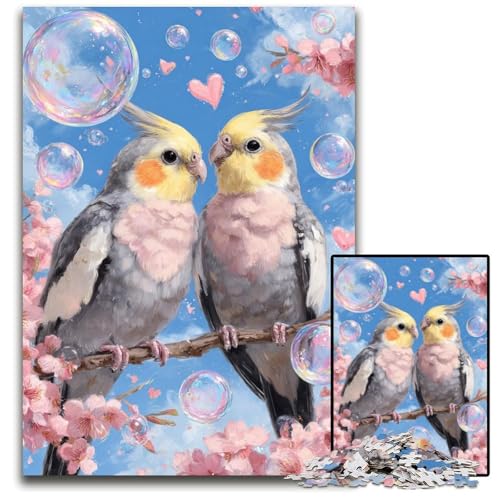 1000-teiliges Puzzle für Erwachsene, Zwei Papageien, Papppuzzle, kompliziertes Design für Teenager, DIY-Dekor und gehirnfördernder Spaß, 26x38cm von JIANGENNF