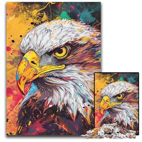 1000-teiliges Puzzle für Erwachsene, bunter Adlerkopf, unmögliches Puzzle für Erwachsene für Teenager und Jugendliche, ideales Geburtstags, 26x38cm/10,23x14,96 Zoll 1000-teiliges Puzzle für Erwachsene, bunter Adlerkopf, unmögliches Puzzle für Erwachsene für Teenager und Jugendliche, ideales Geburtstags, 26x38cm/10,23x14,96 Zoll von JIANGENNF
