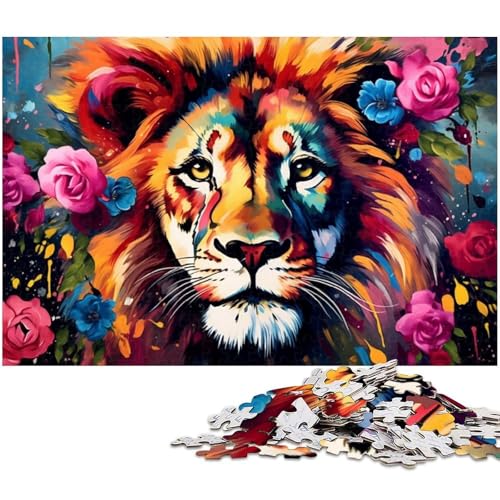 1000-teiliges Puzzle für Erwachsene, bunter Löwe, Puzzles für Erwachsene, für Teenager und Familienspaß – DIY-Denkspiel, Geschenk, 26 x 38 cm / 10,23 x 14,96 Zoll 1000-teiliges Puzzle für Erwachsene, bunter Löwe, Puzzles für Erwachsene, für Teenager und Familienspaß – DIY-Denkspiel, Geschenk, 26 x 38 cm / 10,23 x 14,96 Zoll von JIANGENNF