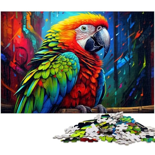 1000-teiliges Puzzle für Erwachsene, bunter Papagei, Kartonpuzzle für Erwachsene für Teenager, Familienspieleabend, hirnfordernde Geschenkidee, 26 x 38 cm / 10,23 x 14,96 Zoll 1000-teiliges Puzzle für Erwachsene, bunter Papagei, Kartonpuzzle für Erwachsene für Teenager, Familienspieleabend, hirnfordernde Geschenkidee, 26 x 38 cm / 10,23 x 14,96 Zoll von JIANGENNF