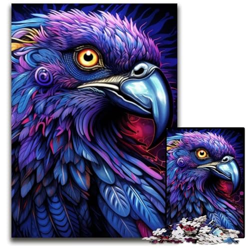 1000-teiliges Puzzle für Erwachsene, bunter Papagei, anspruchsvolle Puzzles für Heimdekoration, Gehirntraining, 50x75cm/19,68x29,52 Zoll von JIANGENNF