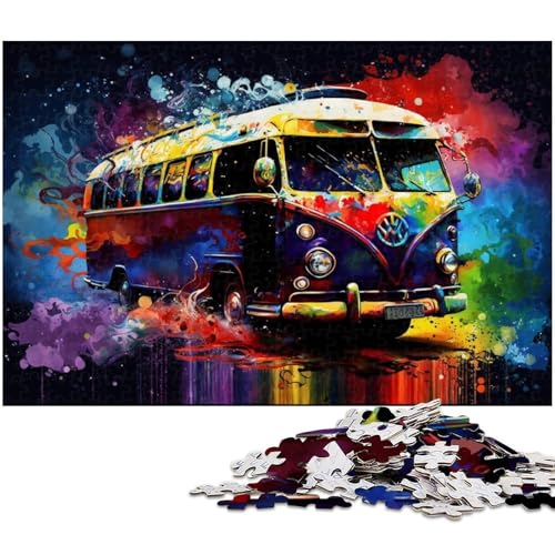 1000-teiliges Puzzle für Erwachsene, buntes Bus-Puzzle für Erwachsene, für Teenager und Familienspaß – DIY-Denkspiel, Geschenk, 26 x 38 cm / 10,23 x 14,96 Zoll 1000-teiliges Puzzle für Erwachsene, buntes Bus-Puzzle für Erwachsene, für Teenager und Familienspaß – DIY-Denkspiel, Geschenk, 26 x 38 cm / 10,23 x 14,96 Zoll von JIANGENNF