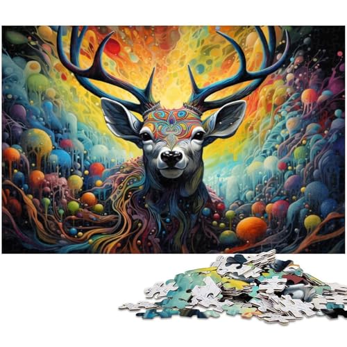 1000-teiliges Puzzle für Erwachsene, buntes Hirsch-Puzzle für Erwachsene, für Teenager und Familienspaß – DIY-Denkspiel, Geschenk, 26 x 38 cm / 10,23 x 14,96 Zoll 1000-teiliges Puzzle für Erwachsene, buntes Hirsch-Puzzle für Erwachsene, für Teenager und Familienspaß – DIY-Denkspiel, Geschenk, 26 x 38 cm / 10,23 x 14,96 Zoll von JIANGENNF