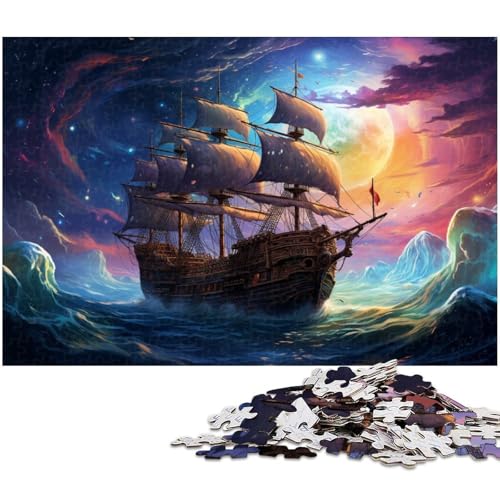 1000-teiliges Puzzle für Erwachsene, buntes Piratenschiff, Holzpuzzle für Erwachsene für Teenager, Familienspieleabend, hirnfordernde Geschenkidee, 50 x 75 cm / 19,68 x 29,52 Zoll 1000-teiliges Puzzle für Erwachsene, buntes Piratenschiff, Holzpuzzle für Erwachsene für Teenager, Familienspieleabend, hirnfordernde Geschenkidee, 50 x 75 cm / 19,68 x 29,52 Zoll von JIANGENNF