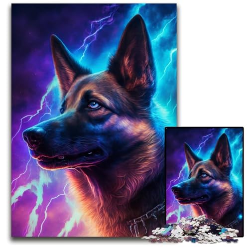 1000-teiliges Puzzle für Erwachsene, farbenfrohe Schäferhund-Puzzles für Erwachsene, anspruchsvolles DIY-Denkspiel für Teenager, 50x75cm/19,68x29,52 Zoll 1000-teiliges Puzzle für Erwachsene, farbenfrohe Schäferhund-Puzzles für Erwachsene, anspruchsvolles DIY-Denkspiel für Teenager, 50x75cm/19,68x29,52 Zoll von JIANGENNF
