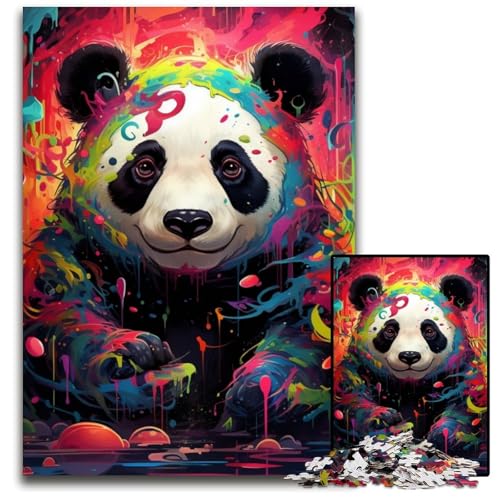 1000-teiliges Puzzle für Erwachsene, farbenfroher Tierpanda, anspruchsvolle Puzzles für Heimdekoration, Gehirntraining, 26x38cm/10,23x14,96 Zoll 1000-teiliges Puzzle für Erwachsene, farbenfroher Tierpanda, anspruchsvolle Puzzles für Heimdekoration, Gehirntraining, 26x38cm/10,23x14,96 Zoll von JIANGENNF