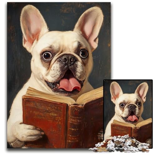 1000-teiliges Puzzle für Erwachsene, französische Bulldogge, die Kaffee trinkt, Holzpuzzle, dekomprimierendes intellektuelles Lernspielzeug, gutes Geschenk für Erwachsene und Teenager, 50x75cm 1000-teiliges Puzzle für Erwachsene, französische Bulldogge, die Kaffee trinkt, Holzpuzzle, dekomprimierendes intellektuelles Lernspielzeug, gutes Geschenk für Erwachsene und Teenager, 50x75cm von JIANGENNF