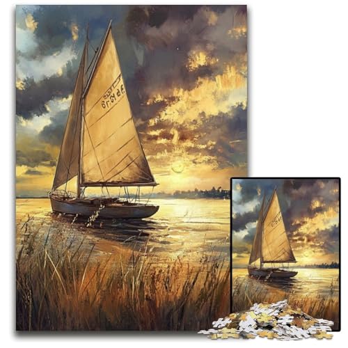 1000-teiliges Puzzle für Erwachsene, großes Segelboot auf dem See, Holzpuzzle für Erwachsene, Lernspiel, Herausforderungsspielzeug für Erwachsene Teenager, 50x75cm 1000-teiliges Puzzle für Erwachsene, großes Segelboot auf dem See, Holzpuzzle für Erwachsene, Lernspiel, Herausforderungsspielzeug für Erwachsene Teenager, 50x75cm von JIANGENNF