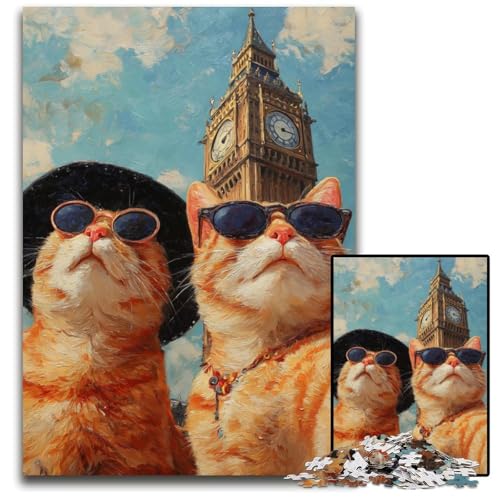 1000-teiliges Puzzle für Erwachsene, orangefarbene Katze Macht Selfie-Puzzle, Lernspiele, stärkt die Liebe zwischen Paaren, für Kinder ab 14 Jahren, 26x38cm 1000-teiliges Puzzle für Erwachsene, orangefarbene Katze Macht Selfie-Puzzle, Lernspiele, stärkt die Liebe zwischen Paaren, für Kinder ab 14 Jahren, 26x38cm von JIANGENNF