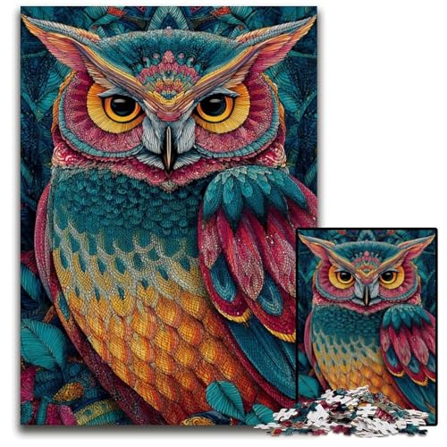 1000-teiliges Puzzle für Erwachsene, süße kleine Eule, Karton-Puzzle, Lernspiele, mit passendem Poster und Quizblatt, für Kinder ab 14 Jahren, 26x38cm 1000-teiliges Puzzle für Erwachsene, süße kleine Eule, Karton-Puzzle, Lernspiele, mit passendem Poster und Quizblatt, für Kinder ab 14 Jahren, 26x38cm von JIANGENNF