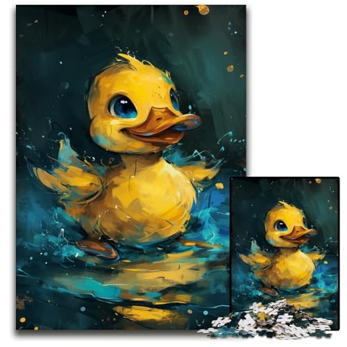 1000-teiliges Puzzle für Erwachsene, süße kleine gelbe Ente, unmögliches Puzzle für Erwachsene für Teenager und Jugendliche, ideales Geburtstags, 26x38cm/10,23x14,96 Zoll 1000-teiliges Puzzle für Erwachsene, süße kleine gelbe Ente, unmögliches Puzzle für Erwachsene für Teenager und Jugendliche, ideales Geburtstags, 26x38cm/10,23x14,96 Zoll von JIANGENNF