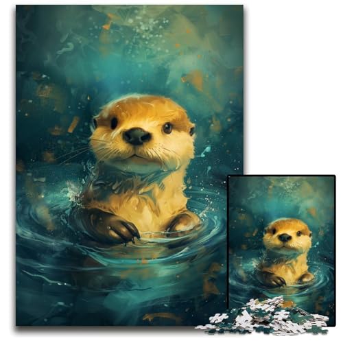 1000-teiliges Puzzle für Erwachsene, süßer Kleiner gelber Otter, unmögliches Puzzle für Erwachsene für Teenager und Jugendliche, ideales Geburtstags, 26x38cm/10,23x14,96 Zoll 1000-teiliges Puzzle für Erwachsene, süßer Kleiner gelber Otter, unmögliches Puzzle für Erwachsene für Teenager und Jugendliche, ideales Geburtstags, 26x38cm/10,23x14,96 Zoll von JIANGENNF
