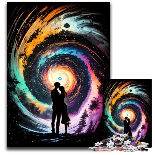 1000-teiliges Puzzle für Erwachsene „Love of Galaxy“, Holzpuzzle für Erwachsene zur Heimdekoration, ideales Weihnachts- und Neujahrsgeschenk für Teenager, 50x75cm/19,68x29,52 Zoll von JIANGENNF