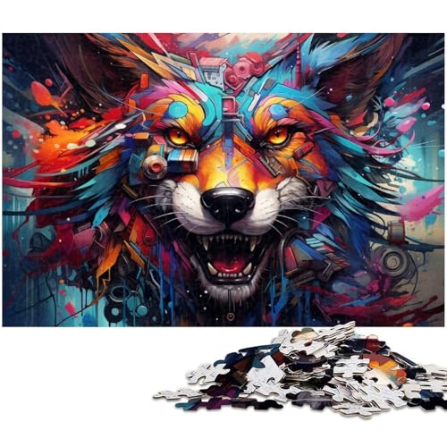 1000-teiliges Puzzle für Erwachsene Die farbenfrohe Psychedelia des mechanischen Wolfs,Holzpuzzle für Erwachsene für Teenager,Familienspieleabend,hirnfordernde Geschenkidee,50x75cm 1000-teiliges Puzzle für Erwachsene Die farbenfrohe Psychedelia des mechanischen Wolfs,Holzpuzzle für Erwachsene für Teenager,Familienspieleabend,hirnfordernde Geschenkidee,50x75cm von JIANGENNF