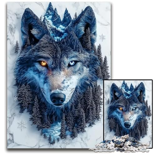 1000-teiliges Puzzle für Erwachsene und Jugendliche, Aquarell-Wolf, Papppuzzle, Familienspaß beim Basteln, perfekt für Geburtstage, Feiertage, 26x38cm 1000-teiliges Puzzle für Erwachsene und Jugendliche, Aquarell-Wolf, Papppuzzle, Familienspaß beim Basteln, perfekt für Geburtstage, Feiertage, 26x38cm von JIANGENNF