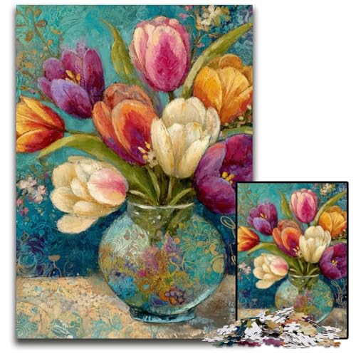 1000-teiliges Puzzle für Erwachsene und Jugendliche, Blumenkunst, Holzpuzzle, Familienspaß, Basteln, perfekt für Geburtstage, Feiertage, 50x75cm 1000-teiliges Puzzle für Erwachsene und Jugendliche, Blumenkunst, Holzpuzzle, Familienspaß, Basteln, perfekt für Geburtstage, Feiertage, 50x75cm von JIANGENNF