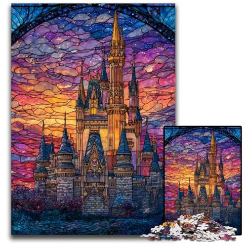 1000-teiliges Puzzle für Erwachsene und Jugendliche, Buntglasschloss, Holzpuzzle, Lernspiele, DIY-Spielzeug, Geburtstagsgeschenk, Geschenke für 14-Jährige, 50x75cm 1000-teiliges Puzzle für Erwachsene und Jugendliche, Buntglasschloss, Holzpuzzle, Lernspiele, DIY-Spielzeug, Geburtstagsgeschenk, Geschenke für 14-Jährige, 50x75cm von JIANGENNF