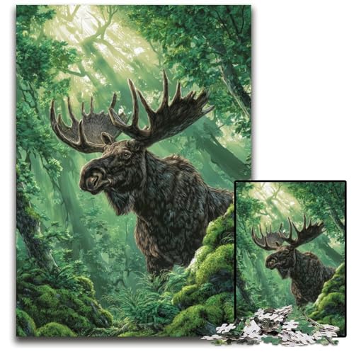 1000-teiliges Puzzle für Erwachsene und Jugendliche, Dschungel-Elch, Holzpuzzle, Spaß für die ganze Familie, Basteln, perfekt für Geburtstage, Feiertage, 50x75cm 1000-teiliges Puzzle für Erwachsene und Jugendliche, Dschungel-Elch, Holzpuzzle, Spaß für die ganze Familie, Basteln, perfekt für Geburtstage, Feiertage, 50x75cm von JIANGENNF