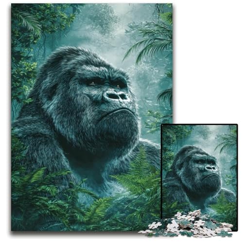 1000-teiliges Puzzle für Erwachsene und Jugendliche, Dschungel-Schimpansen-Puzzle aus Pappe, Spaß für die ganze Familie, Basteln, perfekt für Geburtstage, Feiertage, 26x38cm 1000-teiliges Puzzle für Erwachsene und Jugendliche, Dschungel-Schimpansen-Puzzle aus Pappe, Spaß für die ganze Familie, Basteln, perfekt für Geburtstage, Feiertage, 26x38cm von JIANGENNF
