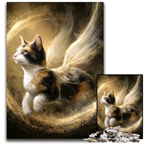 1000-teiliges Puzzle für Erwachsene und Jugendliche, Engel-Katze, Karton-Puzzles für Erwachsene und Jugendliche, Lernspielzeug, Familienspiele, 26x38cm 1000-teiliges Puzzle für Erwachsene und Jugendliche, Engel-Katze, Karton-Puzzles für Erwachsene und Jugendliche, Lernspielzeug, Familienspiele, 26x38cm von JIANGENNF