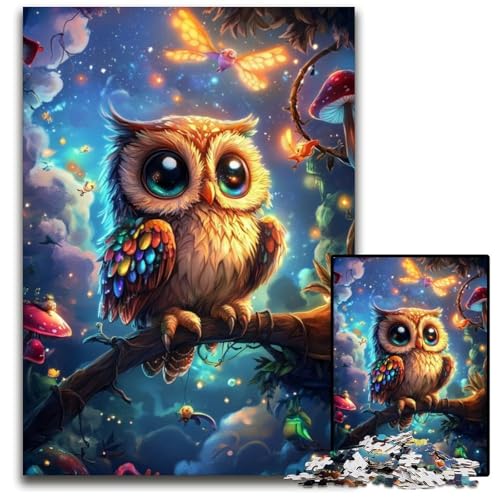 1000-teiliges Puzzle für Erwachsene und Jugendliche, Eulen-Puzzle aus Karton für Erwachsene und Jugendliche, Lernspielzeug, Familienspiele, 26x38cm von JIANGENNF