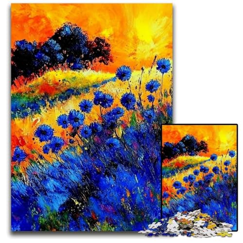 1000-teiliges Puzzle für Erwachsene und Jugendliche, Gemälde von blauen Kornblumen, Holzpuzzle, Spaß für die ganze Familie, Basteln, perfekt für Geburtstage, Feiertage, 50x75cm 1000-teiliges Puzzle für Erwachsene und Jugendliche, Gemälde von blauen Kornblumen, Holzpuzzle, Spaß für die ganze Familie, Basteln, perfekt für Geburtstage, Feiertage, 50x75cm von JIANGENNF