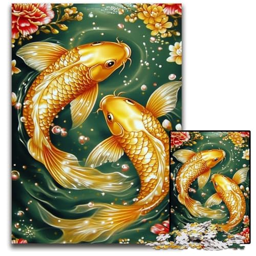 1000-teiliges Puzzle für Erwachsene und Jugendliche, Goldener Koi, Holzpuzzle für Erwachsene und Jugendliche, Lernspielzeug, Familienspiele, 50x75cm 1000-teiliges Puzzle für Erwachsene und Jugendliche, Goldener Koi, Holzpuzzle für Erwachsene und Jugendliche, Lernspielzeug, Familienspiele, 50x75cm von JIANGENNF