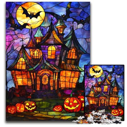 1000-teiliges Puzzle für Erwachsene und Jugendliche, Halloween-Schloss, Holzpuzzle für Erwachsene und Jugendliche, Lernspielzeug, Familienspiele, 50x75cm 1000-teiliges Puzzle für Erwachsene und Jugendliche, Halloween-Schloss, Holzpuzzle für Erwachsene und Jugendliche, Lernspielzeug, Familienspiele, 50x75cm von JIANGENNF