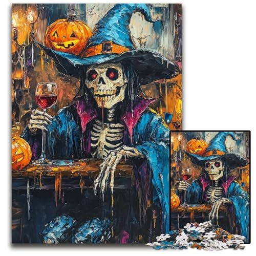1000-teiliges Puzzle für Erwachsene und Jugendliche, Halloween-Skelett-Puzzle aus Pappe, Spaß für die ganze Familie, Basteln, perfekt für Geburtstage, Feiertage, 26x38cm 1000-teiliges Puzzle für Erwachsene und Jugendliche, Halloween-Skelett-Puzzle aus Pappe, Spaß für die ganze Familie, Basteln, perfekt für Geburtstage, Feiertage, 26x38cm von JIANGENNF