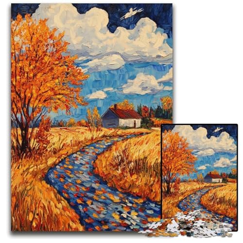 1000-teiliges Puzzle für Erwachsene und Jugendliche, Herbsthaus, Papppuzzle, Familienspaß beim Basteln, perfekt für Geburtstage, Feiertage, 26x38cm 1000-teiliges Puzzle für Erwachsene und Jugendliche, Herbsthaus, Papppuzzle, Familienspaß beim Basteln, perfekt für Geburtstage, Feiertage, 26x38cm von JIANGENNF